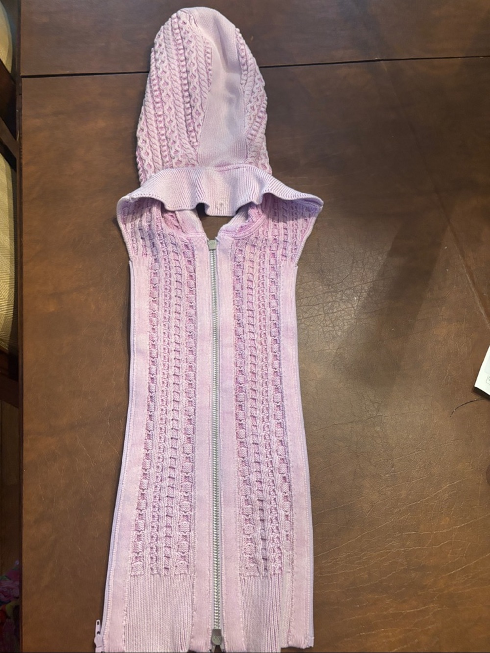 Rare Veronica Beard Lilac Dickey Cable-Knit Zip Front Sleeveless Top new - Picture 4 of 4